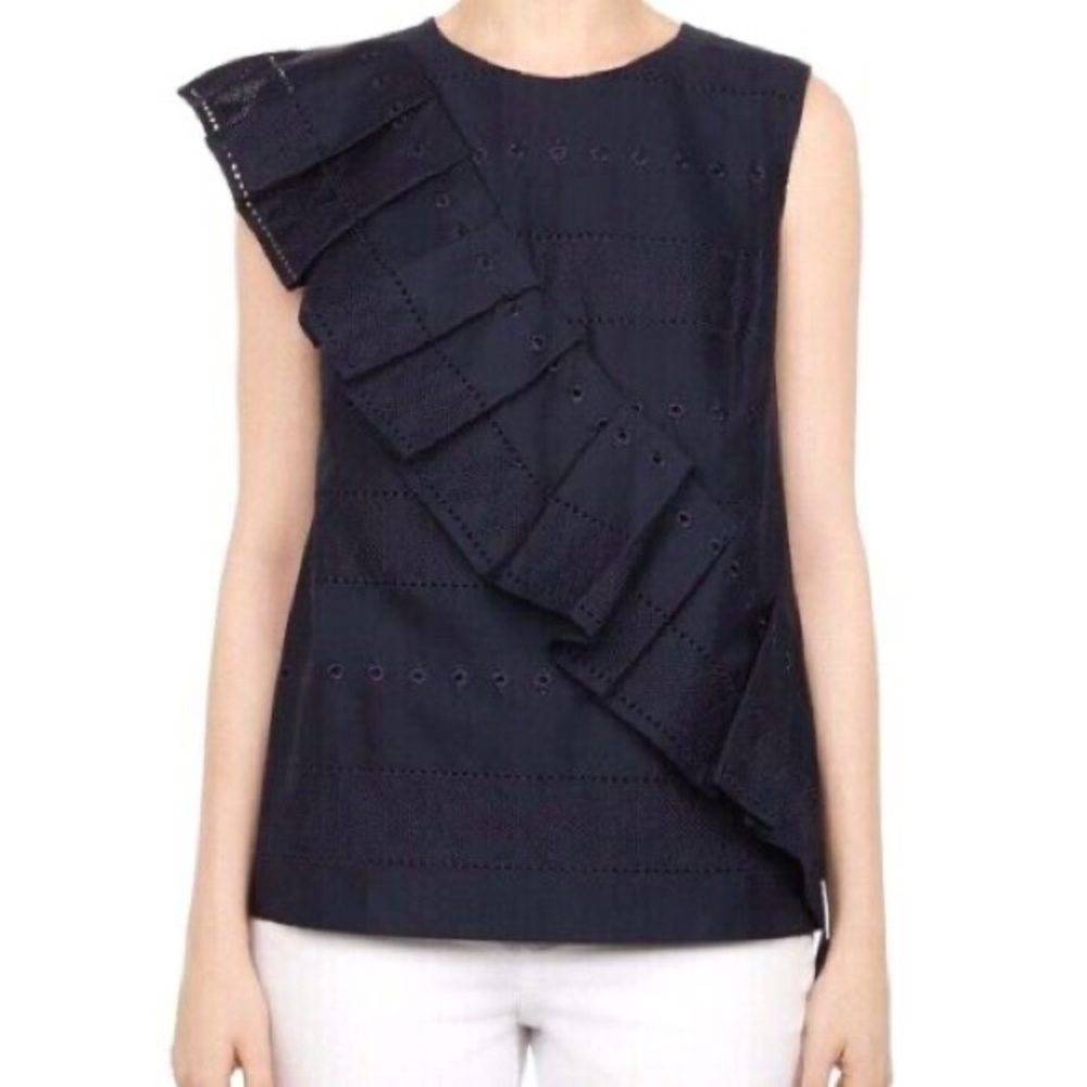Ted Baker Forelli Ruffle Embroidered Top - Picture 3 of 8